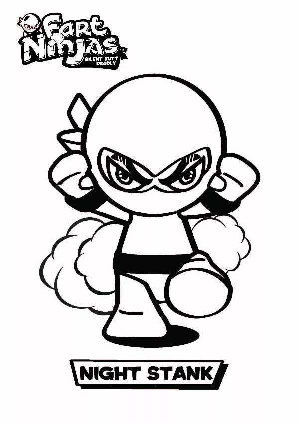 Fart Ninjas Night Stank Colouring Sheet